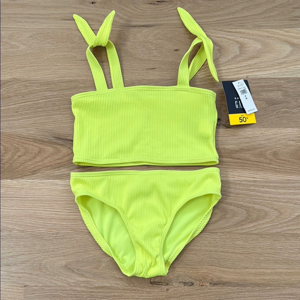 GAP Factory Yellow Bikini Set with Ribbed Texture